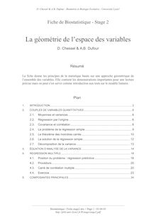 D Chessel A B Dufour Biométrie et Biologie Evolutive Université Lyon1
