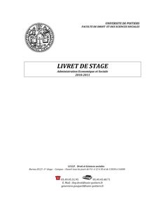 Livret de stage M1 AES à télécharger - LIVRET DE STAGE