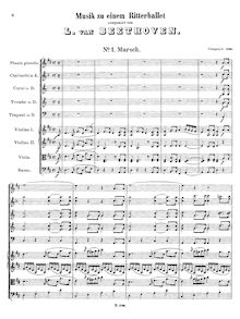 Partition complète, Musik zu einem Ritterballet, WoO 1, D major