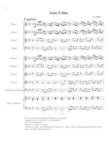 Partition complète,  pour 3 hautbois et cordes en F major, F major
