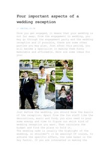 Four important aspects of a wedding reception by gbridal.co.uk