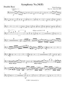 Partition Basses, Symphony No.34, F major, Rondeau, Michel par Michel Rondeau