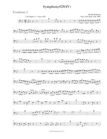 Partition Trombone 2, Symphony No.29, B♭ major, Rondeau, Michel par Michel Rondeau