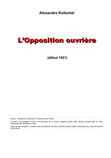 L Opposition Ouvrière