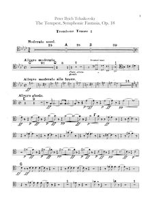 Partition Trombone 1, 2, 3 (ténor, basse clefs), Tuba, pour Tempest