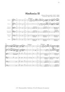 Partition Score without clavecin, Sonate e Sinfonie da camera, Rosenmüller, Johann par Johann Rosenmüller