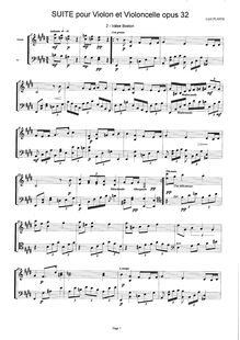 Partition , Valse Boston,  pour violon et violoncelle, Op.32, Plante, Cyril