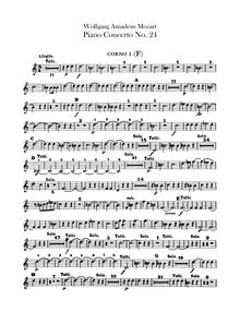Partition cor 1, 2 (en E♭, Transposed en F), Piano Concerto No.24