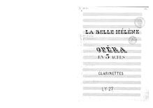 Partition clarinette 1/2 (A, C, B♭), La belle Hélène, Offenbach, Jacques