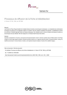 Processus de diffusion de la friche et télédétection - article ; n°1 ; vol.164, pg 657-666