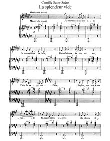 Partition , La splendeur vide, Mélodies Persanes, op.26, Saint-Saëns, Camille