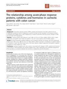The relationship among acute-phase response proteins, cytokines and hormones in cachectic patients with colon cancer
