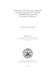 Density functional theory investigation of water adsorption on the Fe_1tn3O_1tn4(001) surface [Elektronische Ressource] / by Narasimham Mulakaluri