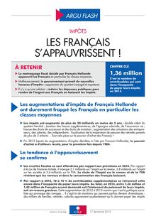Impôts : les Français s appauvrissent