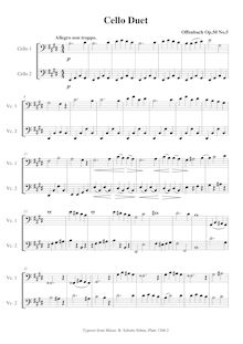 Partition complète et parties, Duos pour 2 violoncelles, Op.50