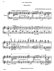 Partition No.3: Gavotte., 3 pièces pour Pianoforte, Op.20, A major, D major, F major