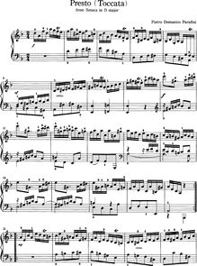 Partition Toccata en D, Sonata en D major, Paradies, Pietro Domenico
