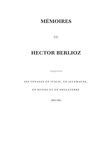 MÉMOIRES HECTOR BERLIOZ