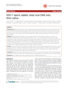 HSV-1 latent rabbits shed viral DNA into their saliva