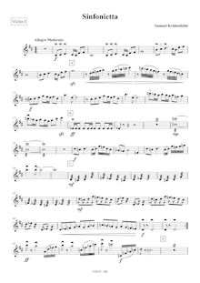 Partition violons I, Sinfonietta N. 1, Krähenbühl, Samuel
