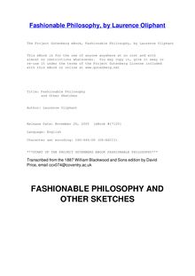 Fashionable Philosophy - and Other Sketches