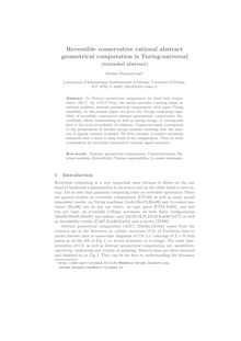 Reversible conservative rational abstract geometrical computation is Turing universal
