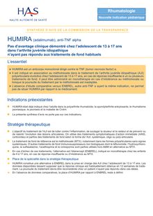 HUMIRA - Synthèse d avis HUMIRA - CT-6542