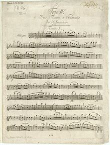 Partition parties complètes, Trio I, a Due Flauti, et violoncelle