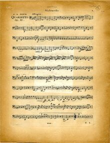 Partition violoncelle, quatuor No.3 pour flûte et cordes, Op.40