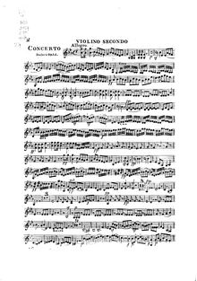Partition violons II, Concerto pour harpe ou Piano, E♭ major, Dussek, Jan Ladislav