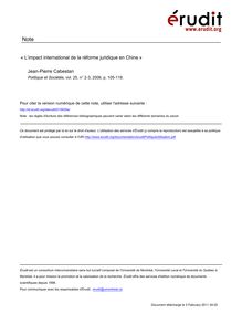PDF 542 ko - L impact international de la réforme juridique en Chine