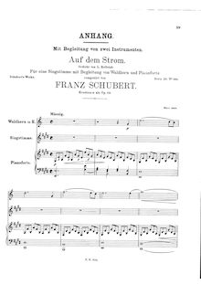 Partition complète, Auf dem Strom D.943, On The River, E major, Schubert, Franz