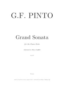 Partition complète, Grand Sonata, A major, Pinto, George Frederick