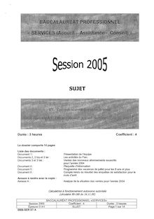 BACCALAURÉAT Professionnel (Session 2005)  Epreuve Scientifique et Technique