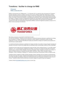 Transforex : faciliter le change de RMB