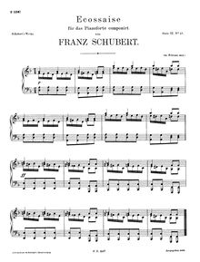 Partition complète, Ecossaise, D.158, Schubert, Franz par Franz Schubert