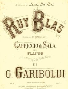 Partition Score et , partie, Capriccio da Sala RUY BLAS, opéra di F. Marchetti