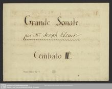 Partition Cembalo 2 , partie, Grand Sonata en B-flat major pour clavier, violon et violoncelle
