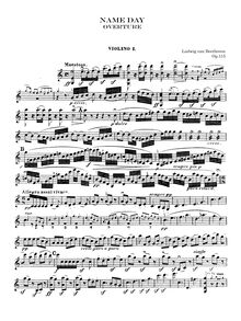 Partition violons I, Name Day Overture, Op.115, Overtüre zur Namensfeier