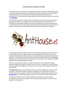 Características de una granja de hormigas