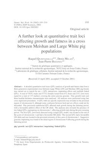 A further look at quantitative trait loci affecting growth and fatness in a cross between Meishan and Large White pig populations
