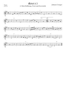 Partition ténor viole de gambe (octave aigu clef), Motets, Crüger, Johann