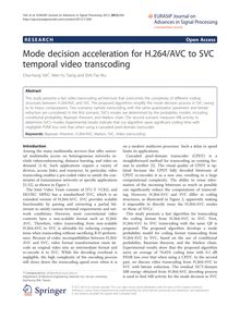 Mode decision acceleration for H.264/AVC to SVC temporal video transcoding