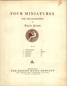 Partition couverture couleur, 4 Miniatures, Miniaturen, Juon, Paul par Paul Juon