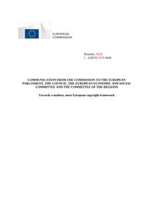 Communication de la Commission européenne du 9 décembre 2015 (brouillon leak)