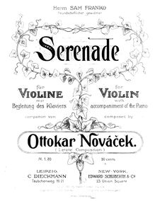 Partition de violon, Serenade, Nováček, Ottokar