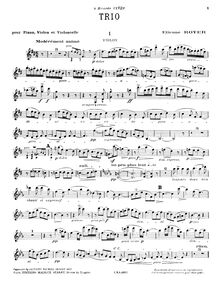 Partition de violon, Piano Trio, Royer, Étienne