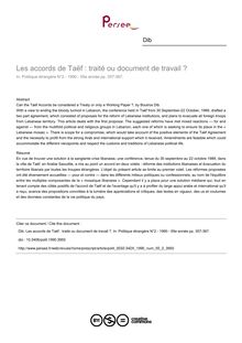 Les accords de Taëf : traité ou document de travail ? - article ; n°2 ; vol.55, pg 357-367