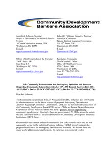 Public Comment CRA Q&A AC97, Community Development Bankers Association