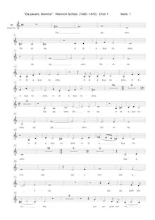 Partition chœur 1: Alto, Da pacem, Domine, Schütz, Heinrich